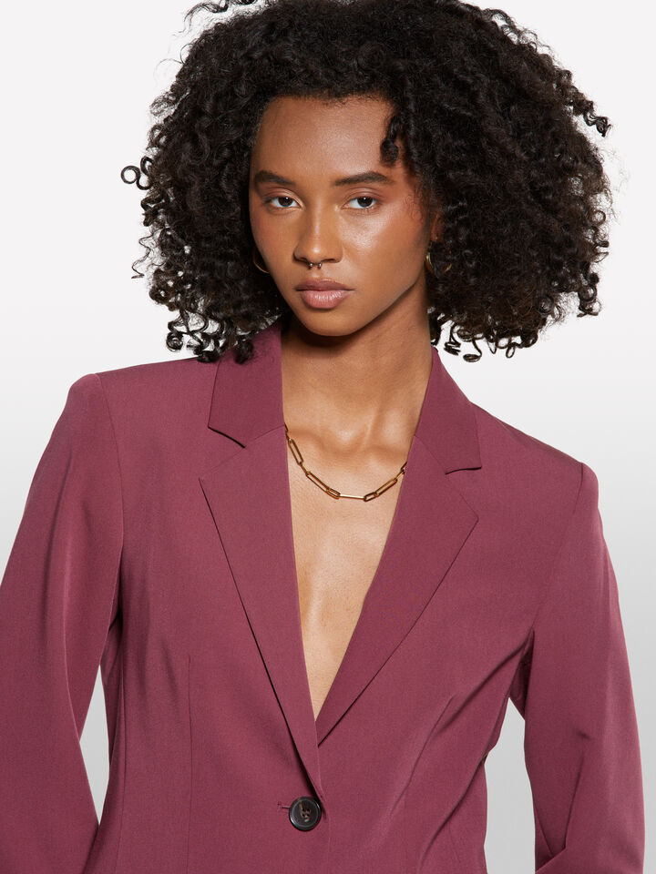 Burgundy slim fit blazer - women's blazers - Burgundy | Sisley image number 4